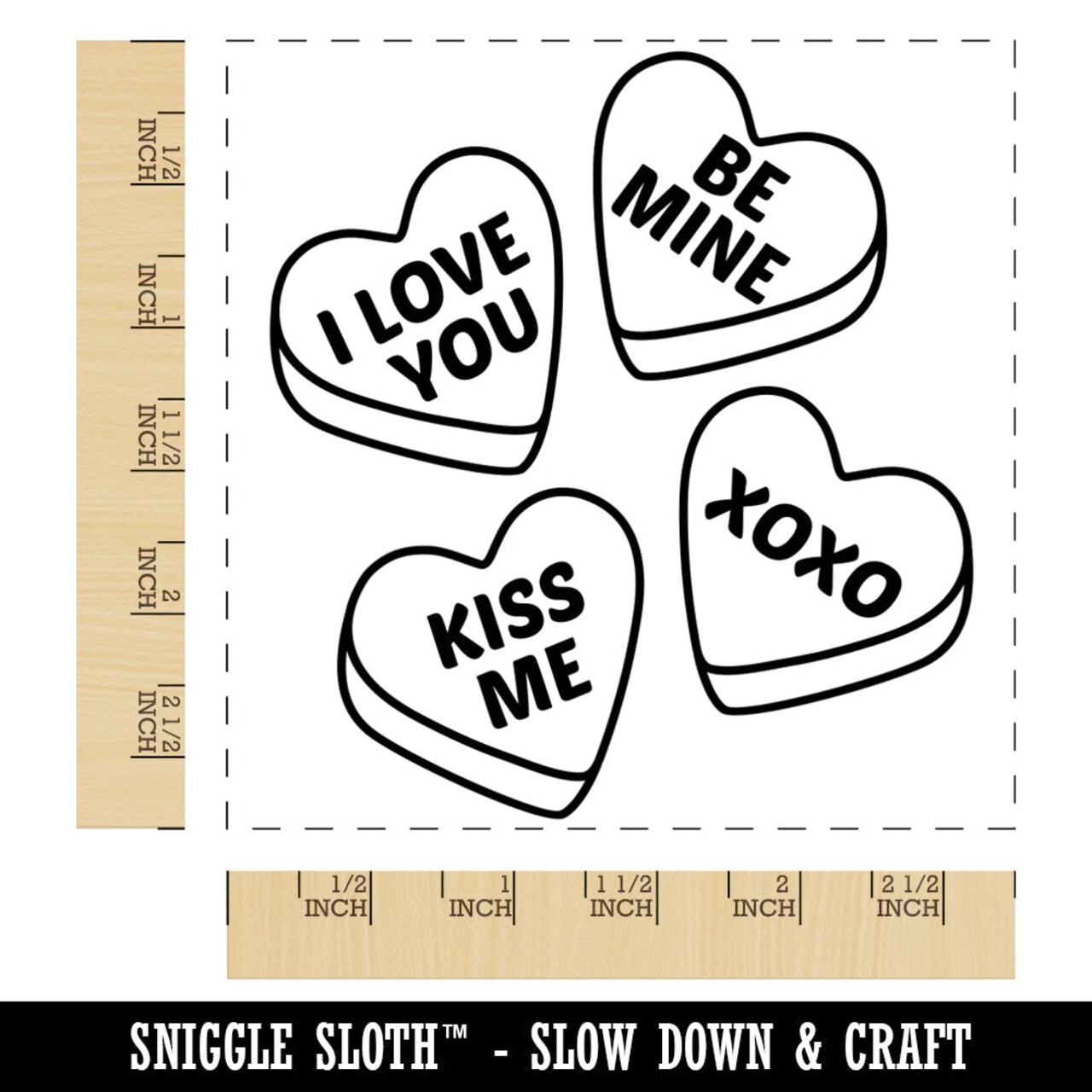 Valentine's Day Conversation Hearts Square Rubber Stamp for Stamping Crafting